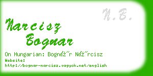 narcisz bognar business card